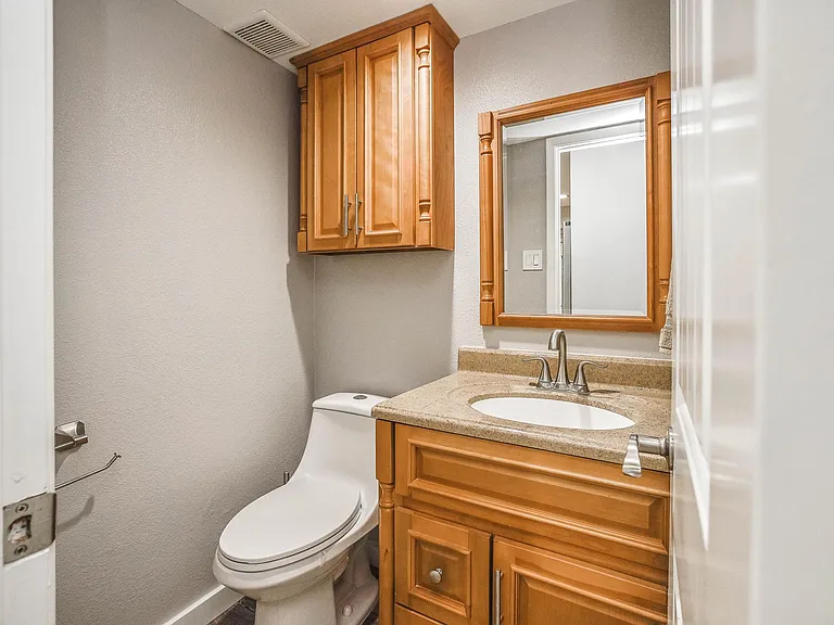 Bathroom off the kitchen.