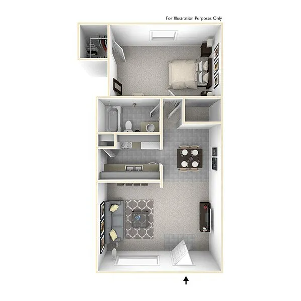 Floor plan 1 bedroom 1 bath