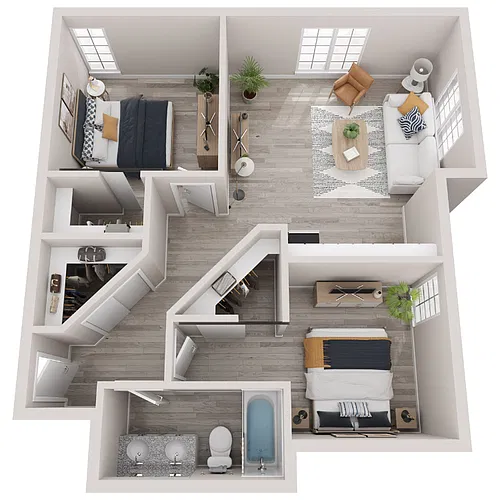 Floor plan 2 Bed 1 Bath