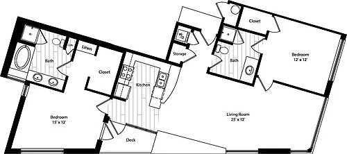 Floor plan Crescent Flats - 2D
