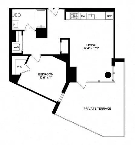 Floor plan 1AU w/ Terrace North