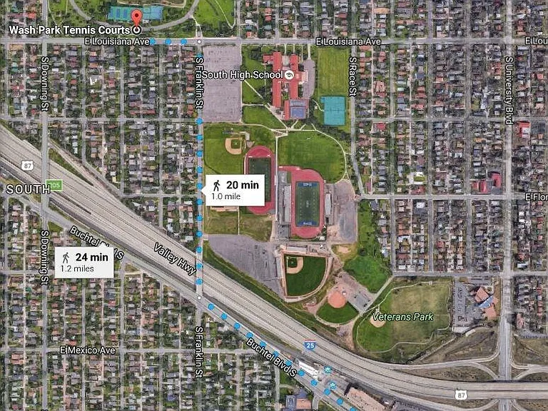Jog or walk directly to Wash Park