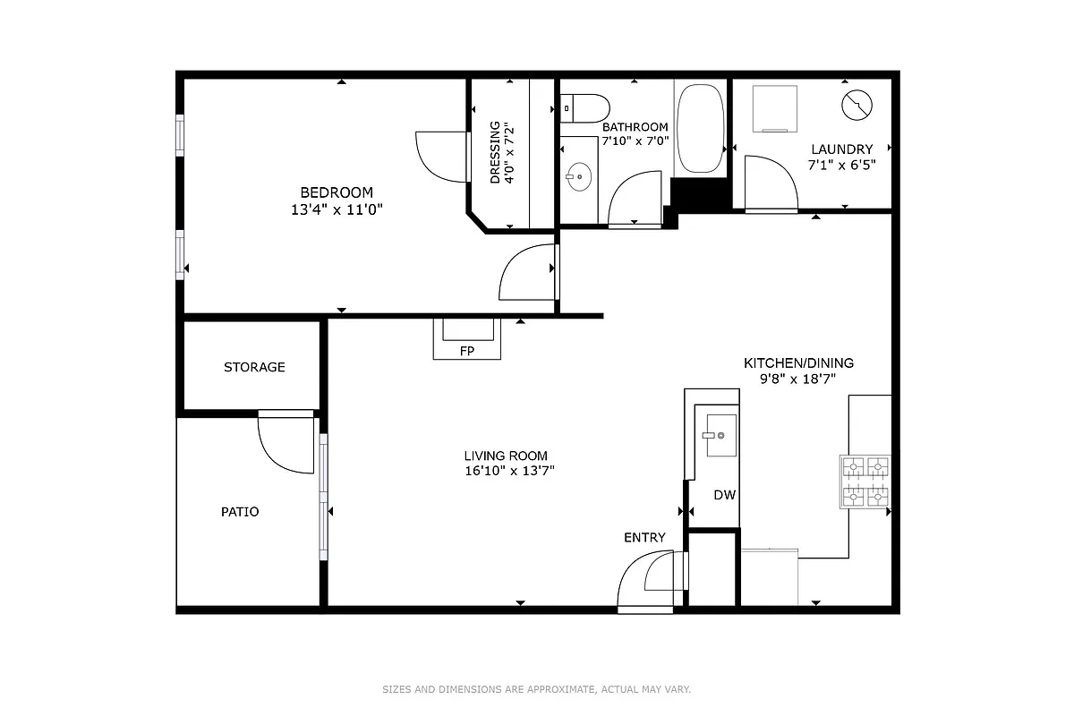 Floor plan 1BR Large