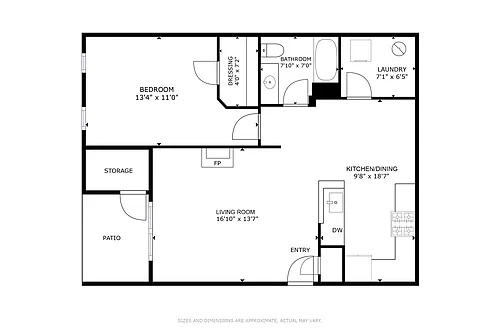 Floor plan 1BR Large