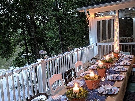 Large lake side porch