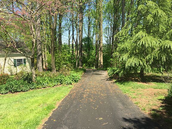 View down driveway