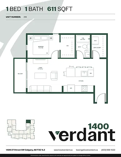 Floor plan 1 Bedroom 1 Bath 1 Bed 1 Bath 7