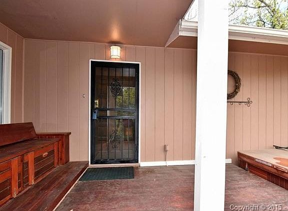 Front Entrance. Built in Hot Tub. Bench Seating has storage buil