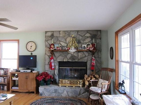 Stone fireplace in LR 