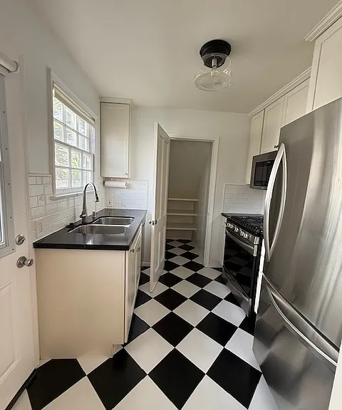 Kitchen with back door