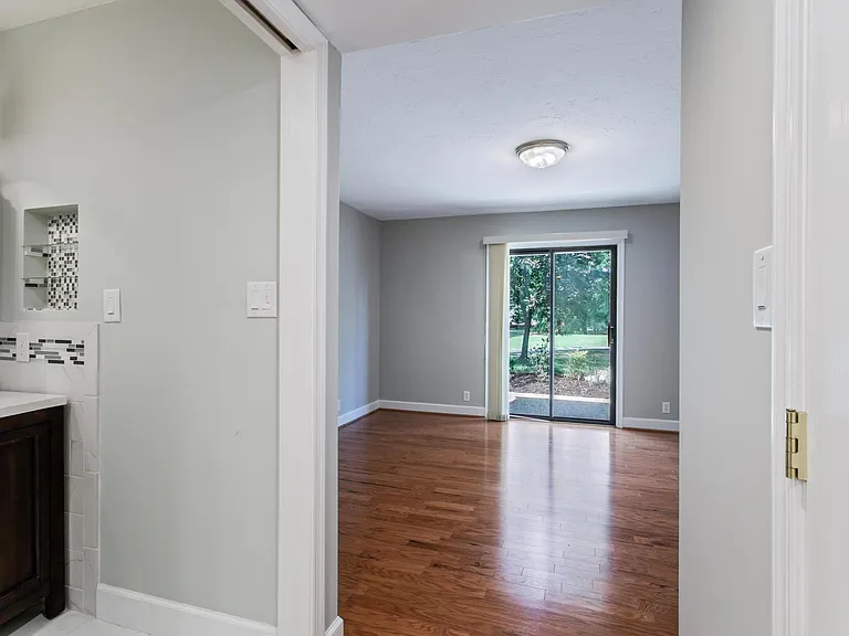 first floor master bedroom, viewing from bathroom