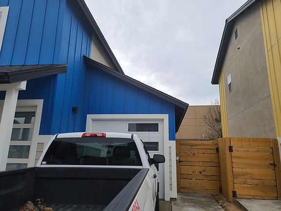 Outside of the house to the back yard