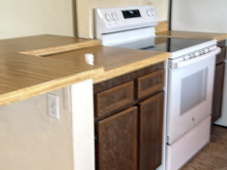 Kitchen with new range and hood