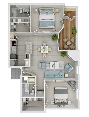 Floor plan 2X2-E
