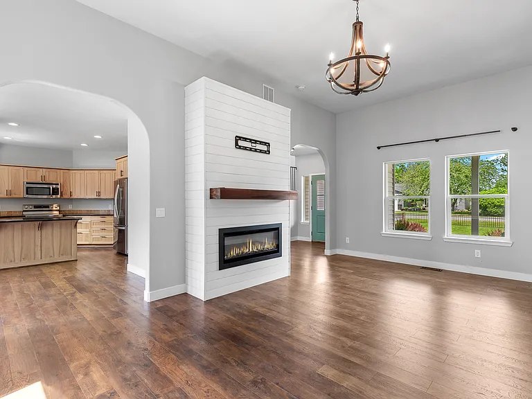 Family Room looking into dining and kitchen