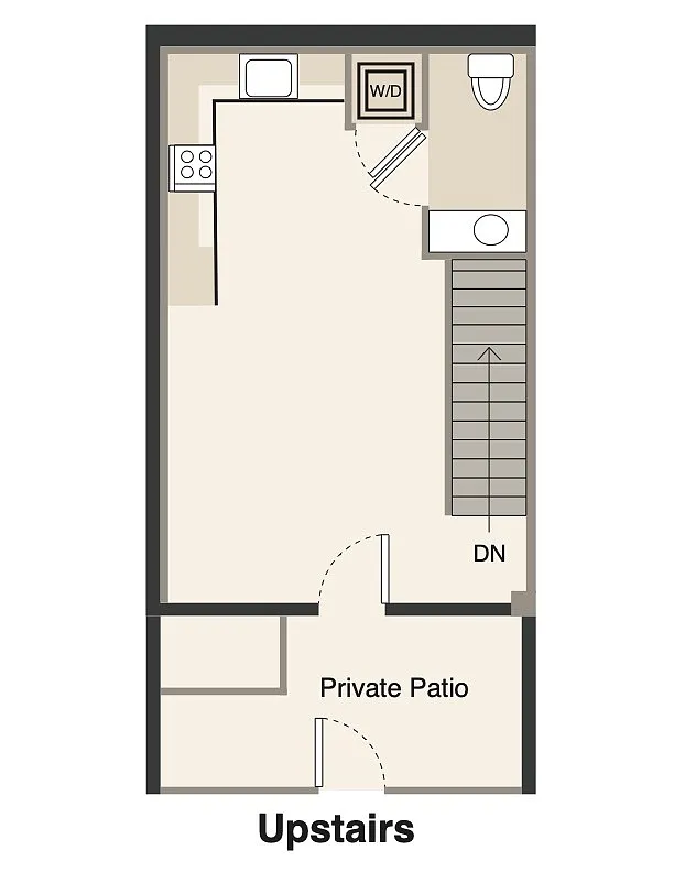 Floor plan A.1 1 bed 1.5 bath