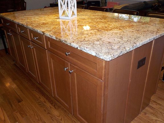 Large island with granite