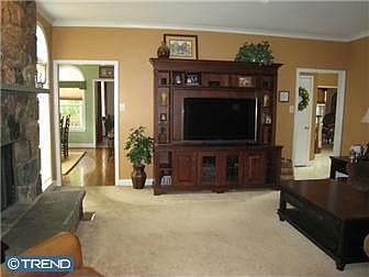 Family Room with stone fireplace