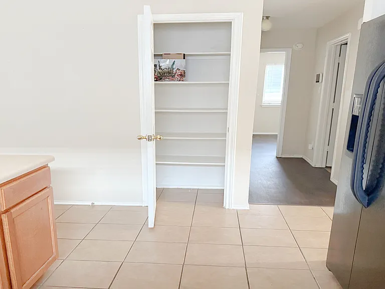 Nice shelved Kitchen pantry closet.