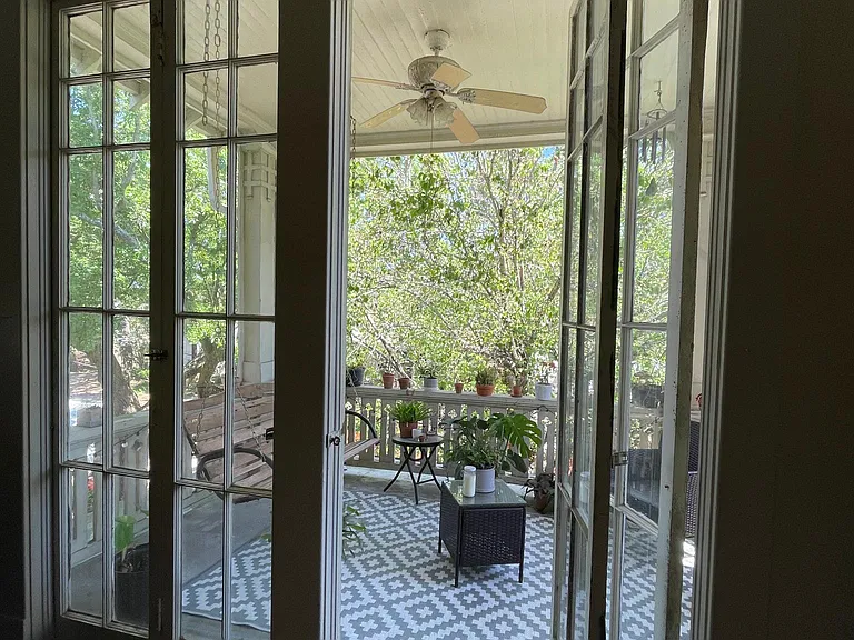 French doors from living room onto balcony