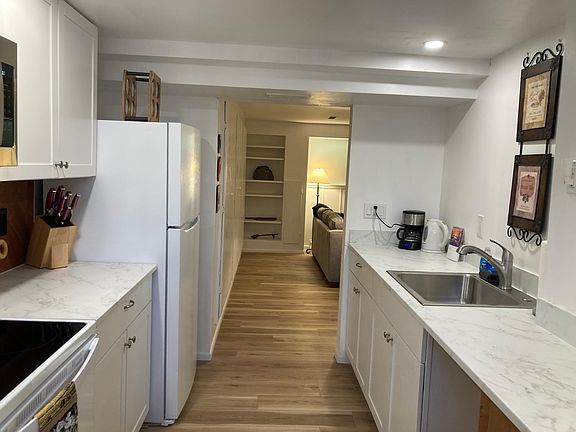 view from kitchen into living room