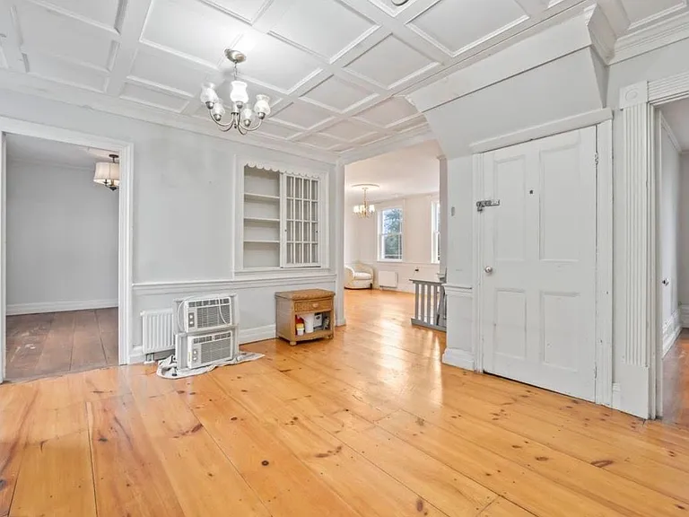 The kitchen has a beautiful built in hutch for all your glasses and/or plates