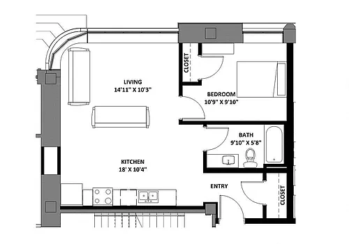 Floor plan 1X1