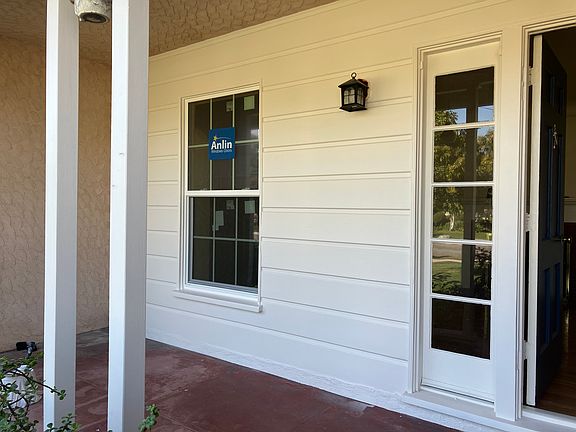 Newly painted front porch