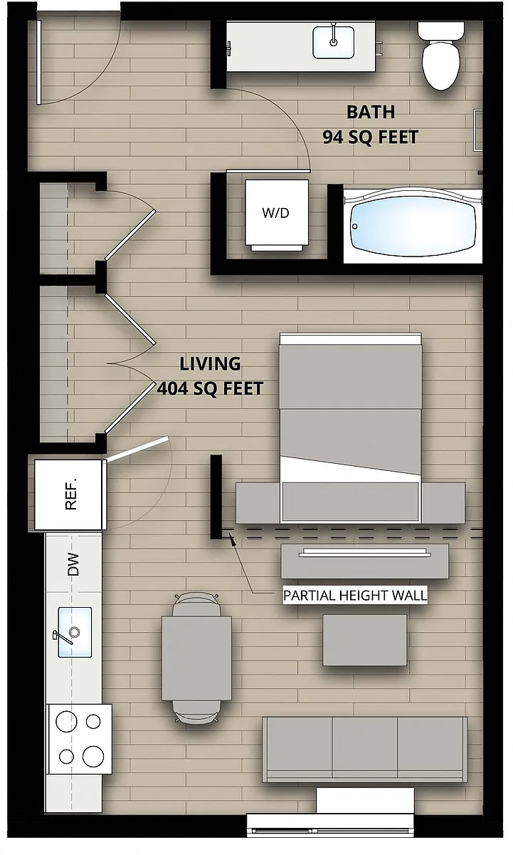 Floor plan E: Studio B