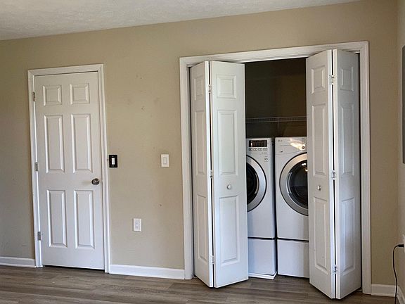 Washer and dryer in finished basement