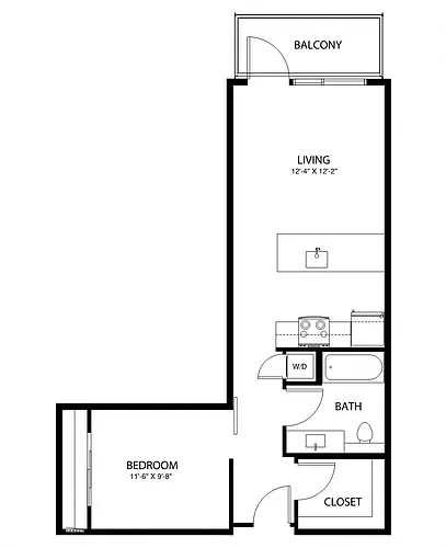 Floor plan Open 1x1 B4