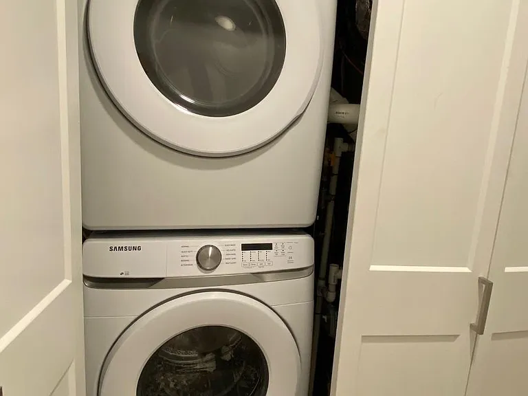In unit front load washer/dryer