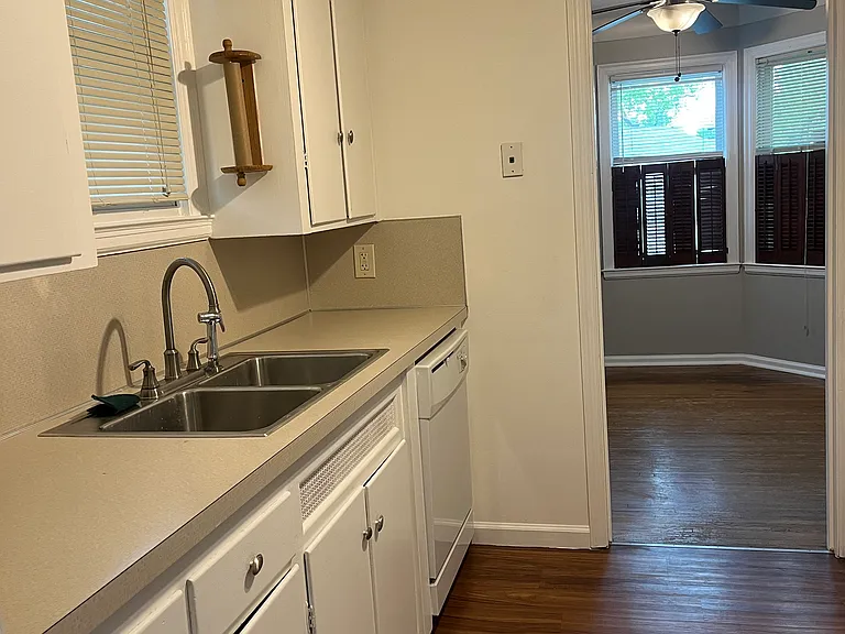 kitchen leads into dining room