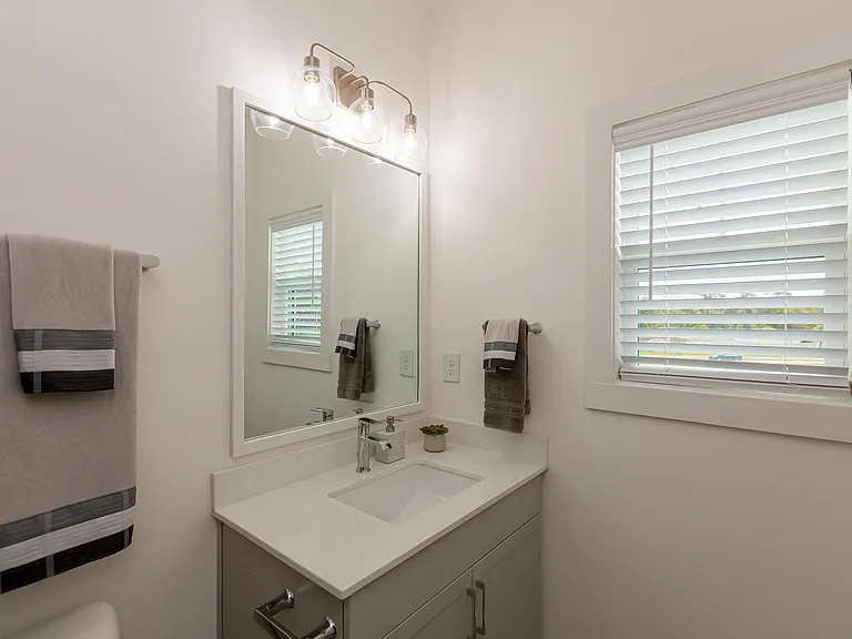 CHROME FIXTURES AND 2-INCH BLINDS