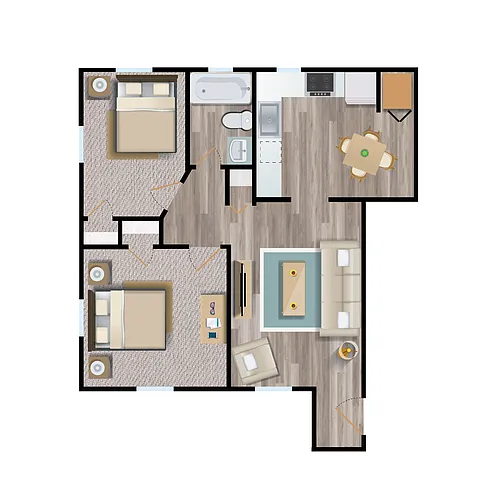 Floor plan Two Bedroom Apartments