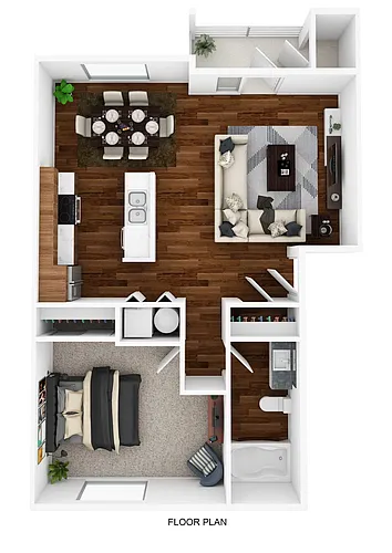 Floor plan 1 Bdrm - 1 Ba