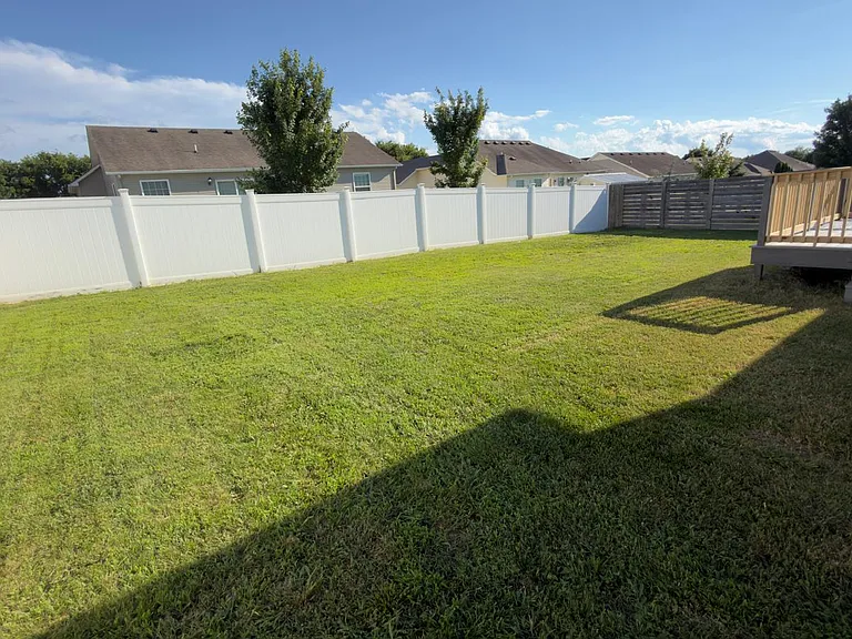 Fully fenced in backyard
