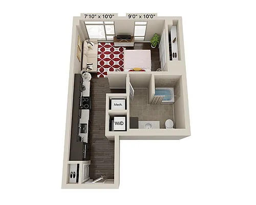 Floor plan Studio E1A