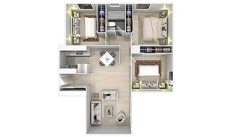 Floor plan Three Beds, One Bath