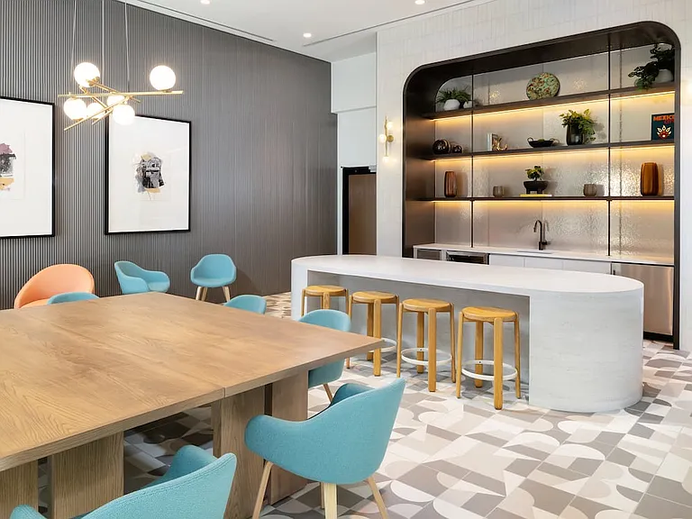 Dining room with entertaining kitchenette