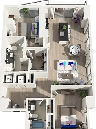 B2 | 2x2 | 1161 sq ft B2 | 2x2 | 1161 sq ft