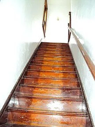 Private staircase, the apt door is at the bottom of the staircase