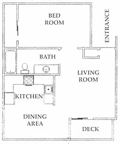 Floor plan 1 Bedroom 1 Bath