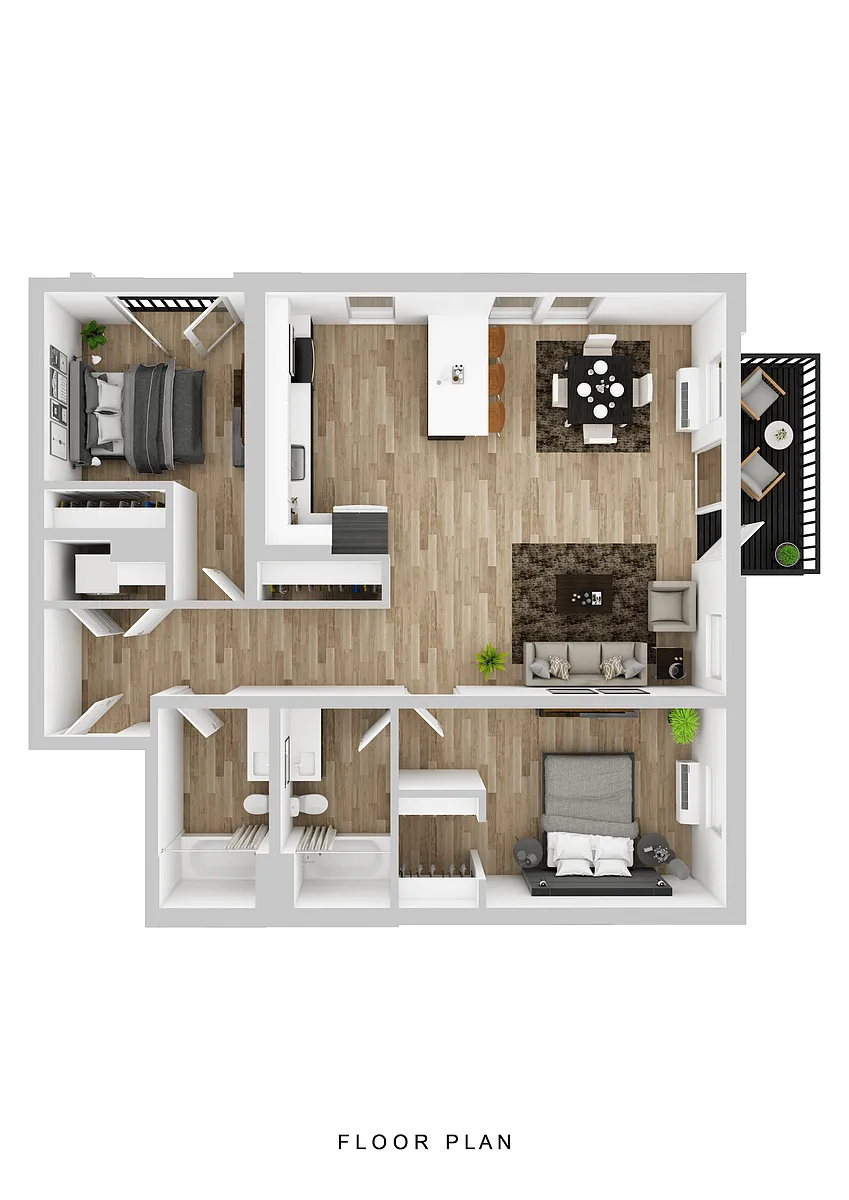 Floor plan Broadrock - 2 Bed A3 Balcony Alt
