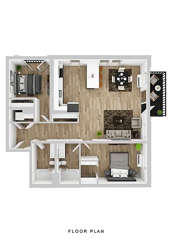 Floor plan Broadrock - 2 Bed A3 Medium Balcony Alt