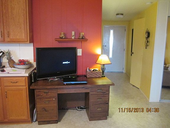 desk area in kitchen