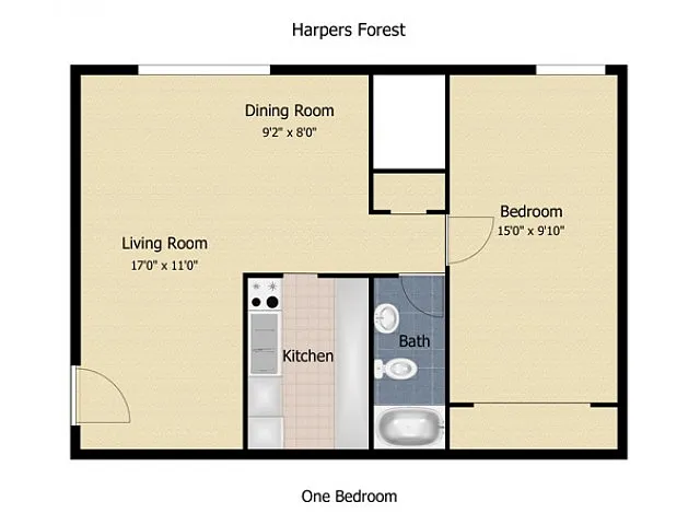 Floor plan 1 Bedroom