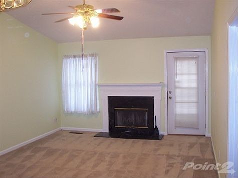 Living area with fireplace