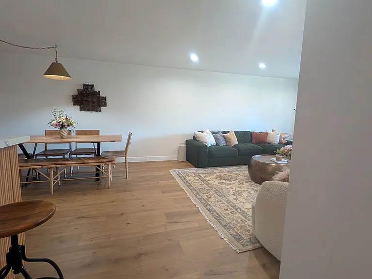 open concept dining/living space