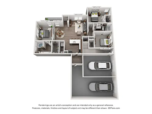 Floor plan Andover Park 1C1